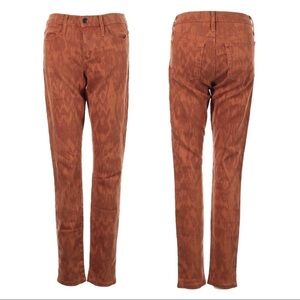 Joe’s Adobe Ikat High Water Burnt Orange Mid Rise Ankle Jeans Size 24